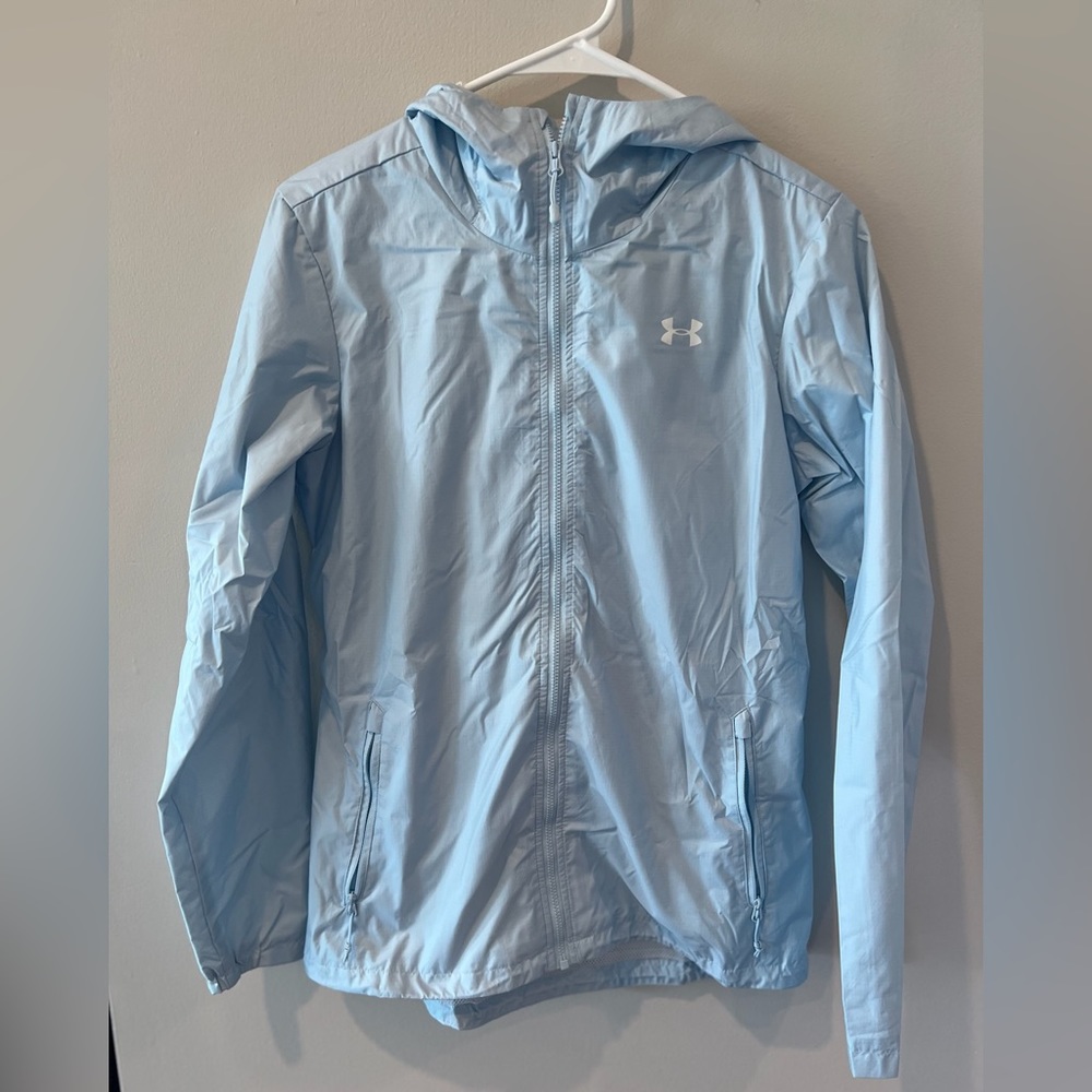Lightweight, blue jacket.